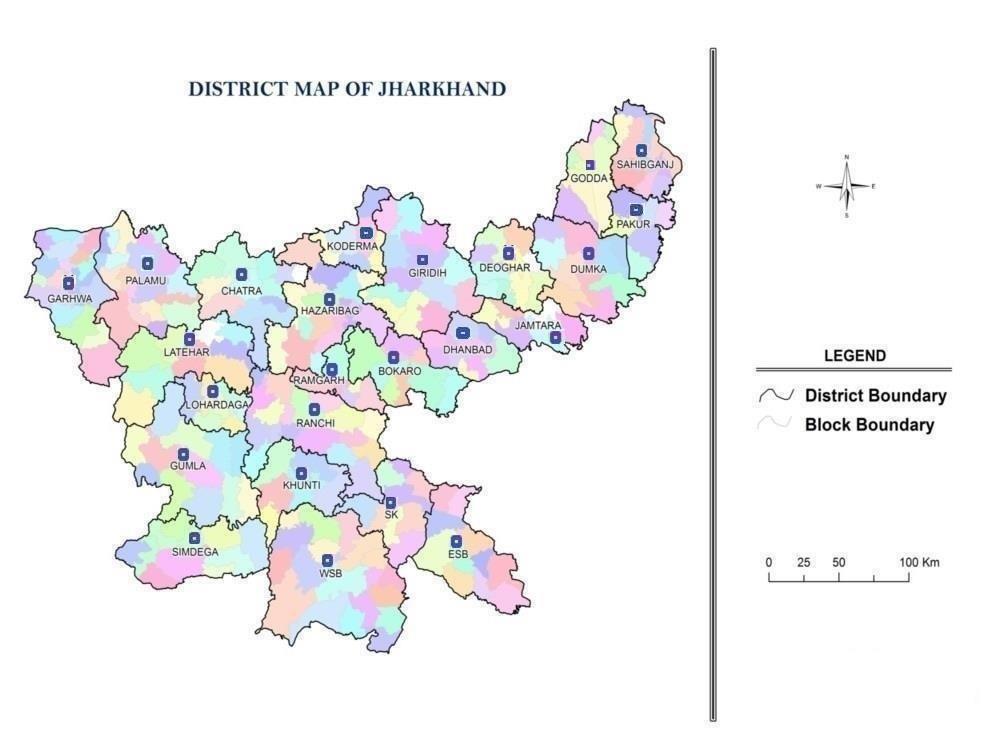 JHARKHAND DistrictMaphtml